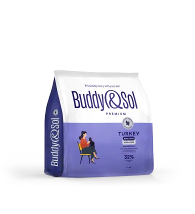 Buddy&Sol PREMIUM STERILIZED Полнорационный сухой корм премиум-класса с индейкой для стерилизованных кошек 1,8