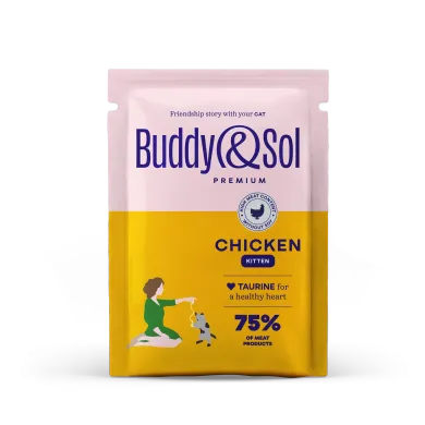 B&S PREMIUM KITTEN Влажный корм д/котят (курица в соусе) 85г, BS350