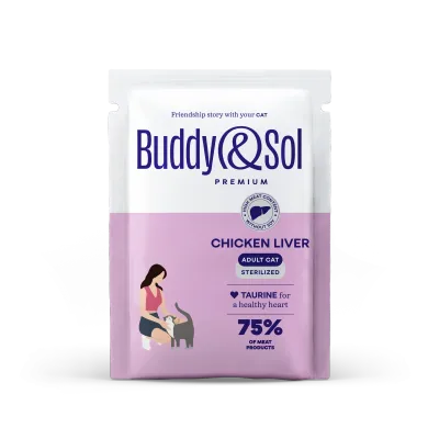 B&S PREMIUM STERILIZED Влажный корм д/кошек стерил (курица в соусе) 85г, BS355