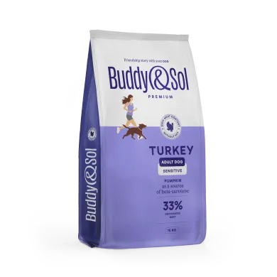 Buddy&Sol PREMIUM SENSITIVE Полнорационный сухой корм премиум-класса с индейкой для взрослых собак средних и крупных пород. Чувствительное пищеварение 15