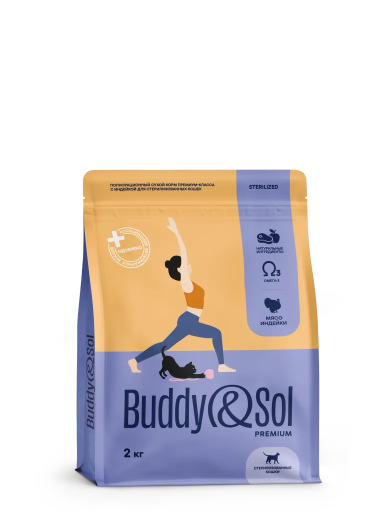 Buddy&Sol Premium Полнорационный сухой корм премиум-класса с индейкой для стерилизованных кошек