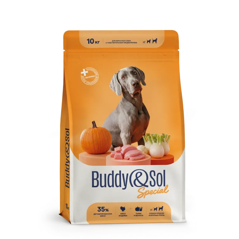 Buddy&Sol Special Полнорационный сухой корм суперпремиум-класса с индейкой, тык…